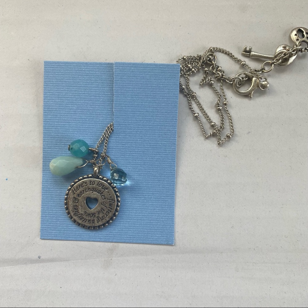 Fossil Necklace Blue/Silver